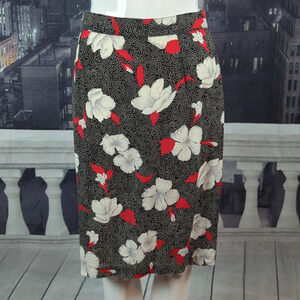 Blossom Rosen sz 10 Very Rare Vintage Polka Dot & Floral Print Pencil Skirt